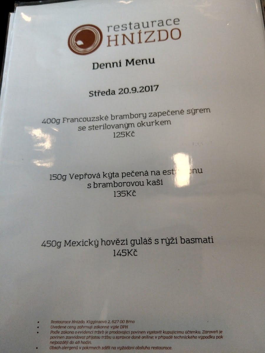 Menu Restaurace Hnizdo-3